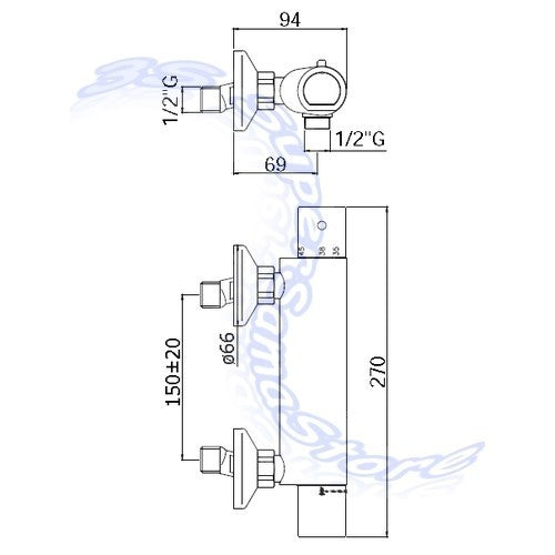 Mitigeur thermostatique de douche PAFFONI EQS168 CR EQUO Star