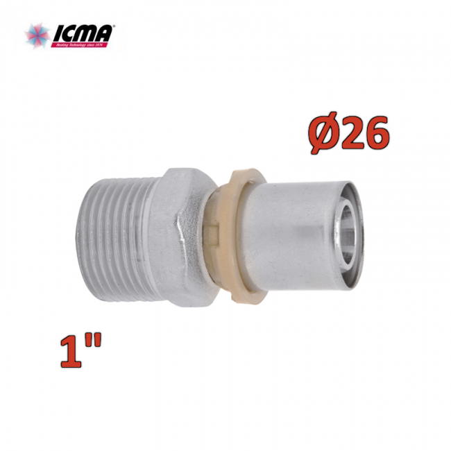 ICMA 402 - Straight male crimp fitting 1''x26 SEMPITER®
