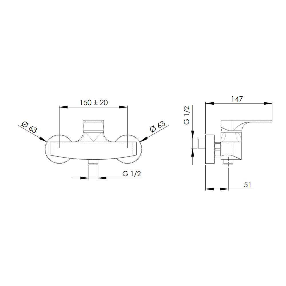 CLASS LINE L31 Wall-mounted external shower mixer - REMER Taps