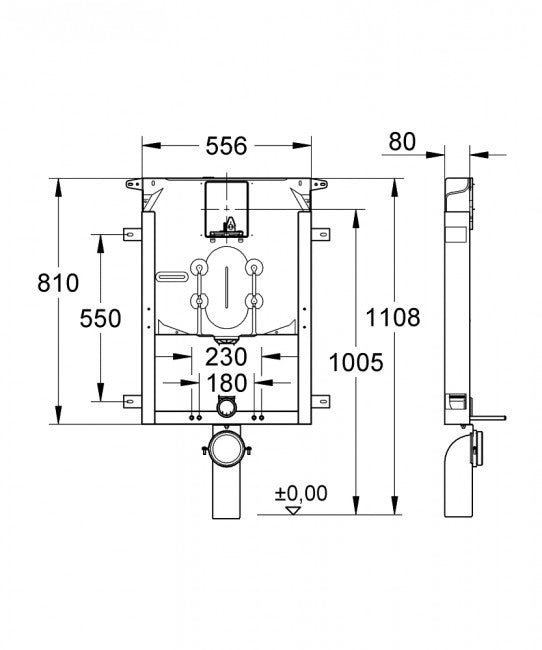 Réservoir encastré UNISET pour WC suspendus de 80 mm d'épaisseur - GROHE 3872900