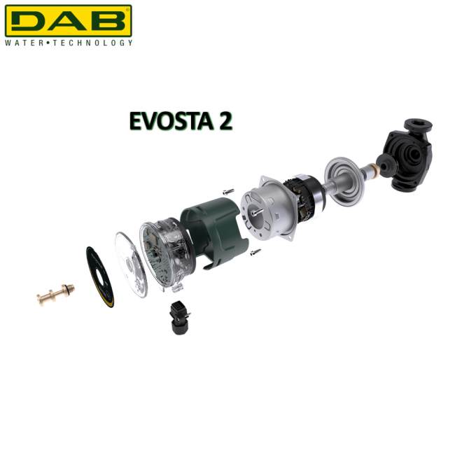Circulateur à rotor pour eau, chauffage - climatisation, raccords 1'' - 1''1/2, DAB EVOSTA 2 40-70/130