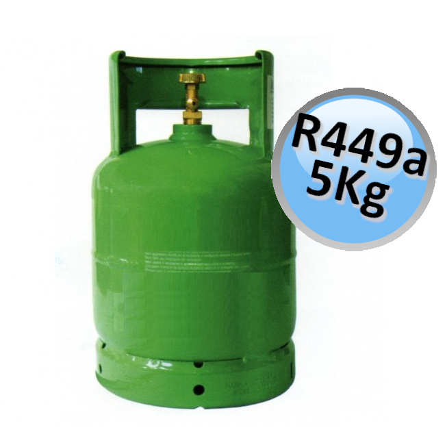 Bouteille de gaz R449A - 5 kg net - remplacement à faible PRG pour le R404A et le R507