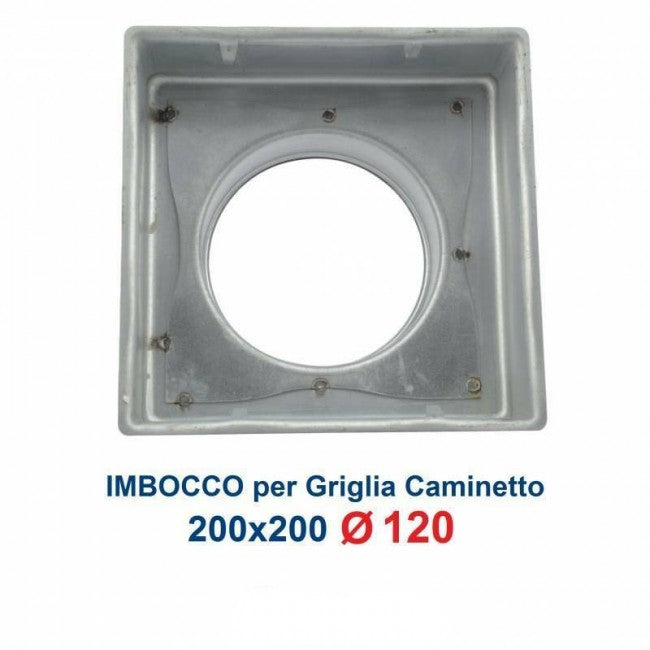 Adapter fitting for chimney opening (20x20 inlet grille 120mm diameter)
