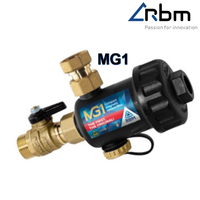 Séparateur magnétique compact noir RBM MG1 pour chaudière 3/4''