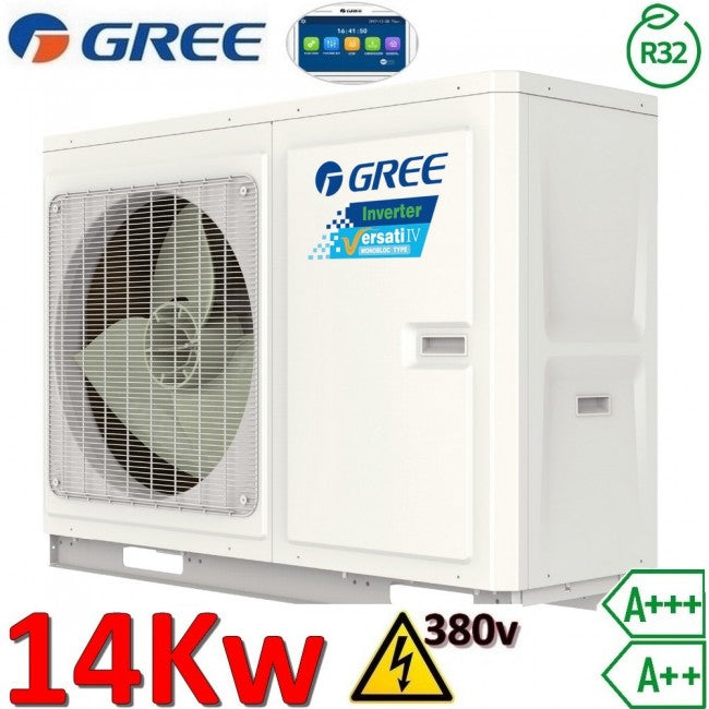 Pompe à chaleur air-eau monobloc Gree Versati IV - R32 14,0 kW triphasé 380 V