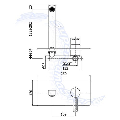 Mitigeur de lavabo à encastrer RIN101 CR RINGO PAFFONI