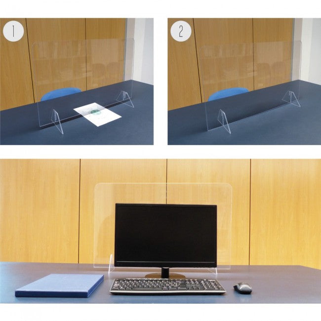 Barrière de protection anti-contagion 80x65 cm pour surfaces planes