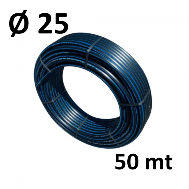 Rouleau de 50 tonnes - Tuyau en polyéthylène haute densité PE 100 NADIR, Ø 25 mm, PN 16