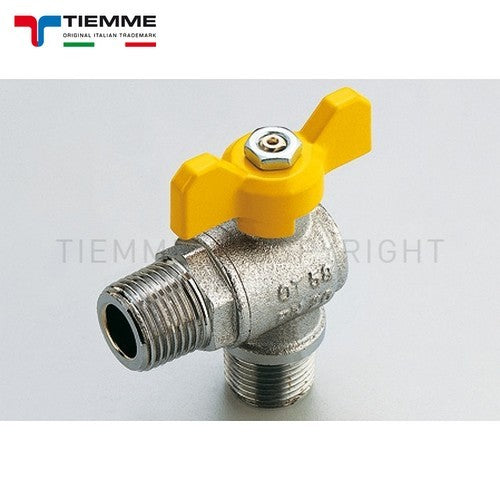 Ball valve 1/2'' square M-M yellow butterfly handle - TIEMME