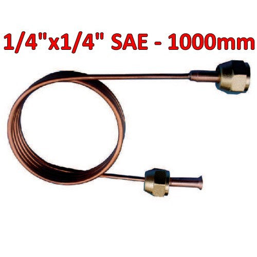 Capillaire de charge en cuivre 1/4 x 1/4 1000 mm D.1,68 x 2,8 mm