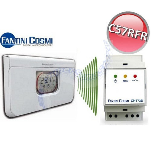 Thermostat programmable hebdomadaire Fantini Cosmi C57RFR + actionneur
