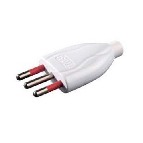 Prise mobile domestique droite Emilia 250 V 2P+T 10 A, couleur blanche
