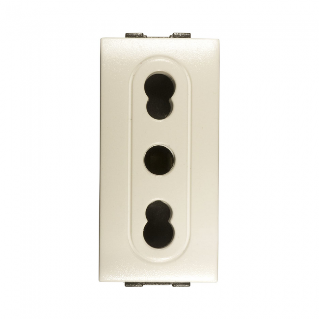 Prise de sécurité bivalente blanche compatible avec Living International / Light - Feb Electric