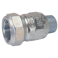 Single compression fitting with male 3/8'' x 17.2 mm cast iron joint for steel with anti-slip ring
