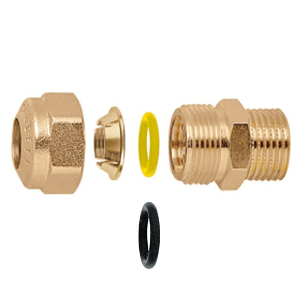 Raccord à compression biconique pour tuyau en cuivre - mâle 1/2'' x Ø 15 mm - 904415