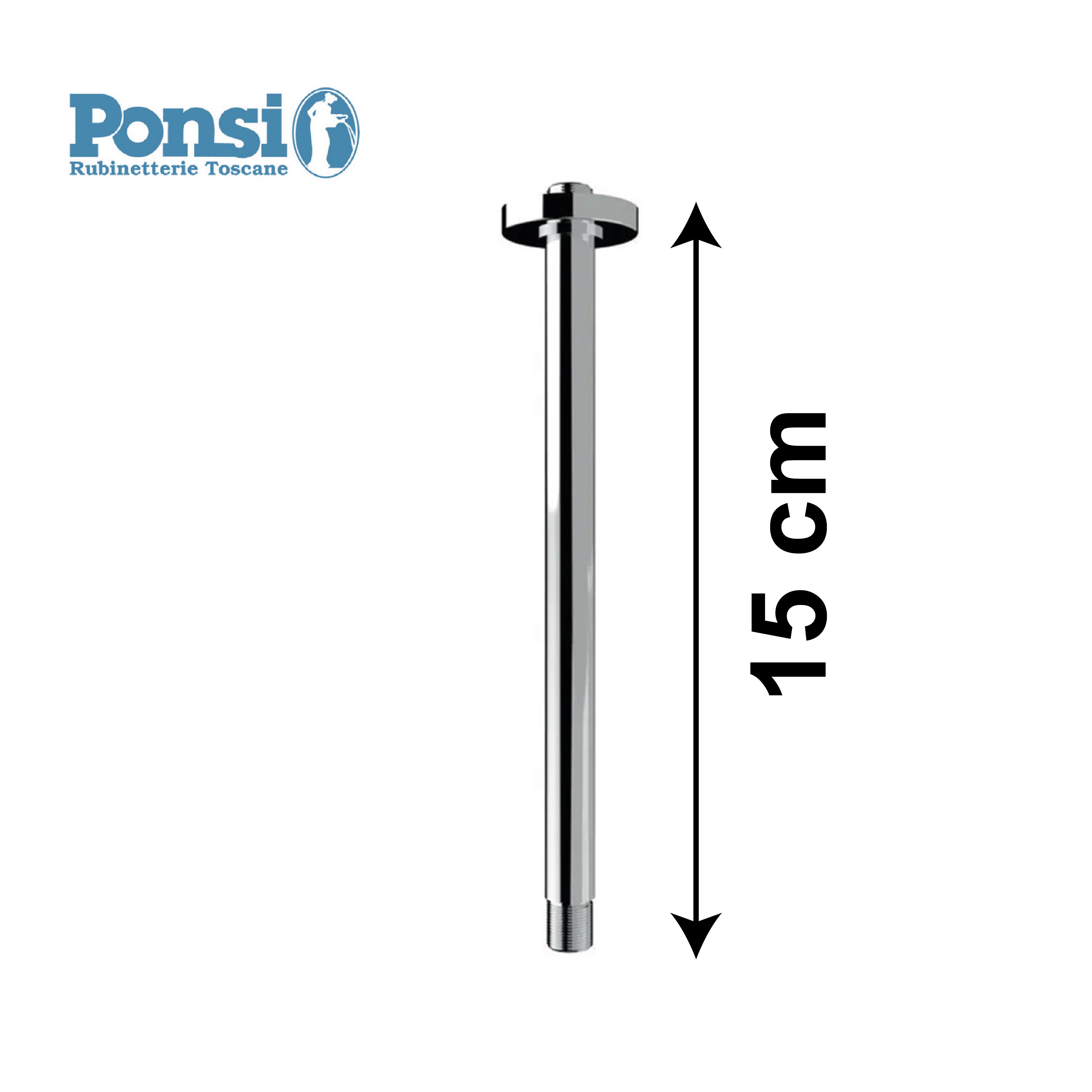 Bras de douche de plafond, longueur 150 mm - Ponsi