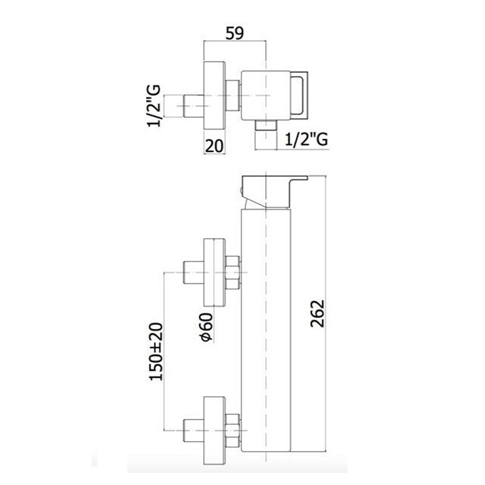 EXTERNAL WALL-MOUNTED SHOWER MIXER EFFE PAFFONI EF168 - CHROME