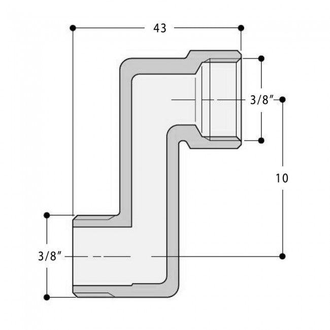 Raccord de radiateur excentrique en laiton nickelé, raccords MF 3/8", déport de 10 mm