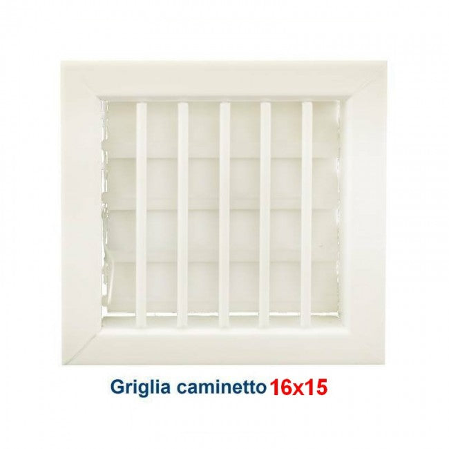 Adjustable WHITE ventilation grille 16x15cm