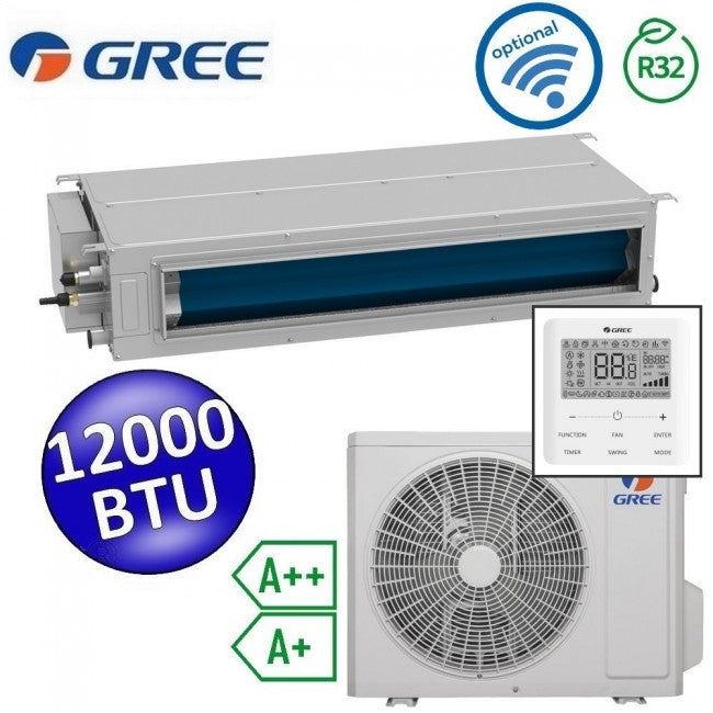 Climatiseur monobloc Gree R32 12 000 BTU A++ A+ à prévalence moyenne, avec télécommande intégrée - U-MATCH 6 - Wi-Fi intégré