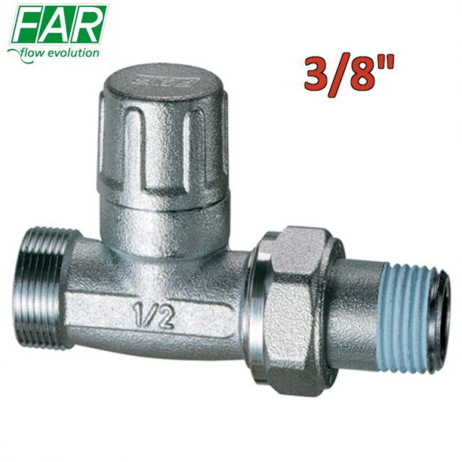 1300 - Vanne à verrouillage droit 3/8'' avec raccord en cuivre ou multicouche - FAR