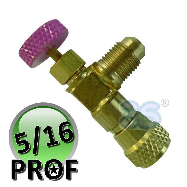 Vanne d'arrêt professionnelle SAE 5/16'' pour systèmes R410A et R32