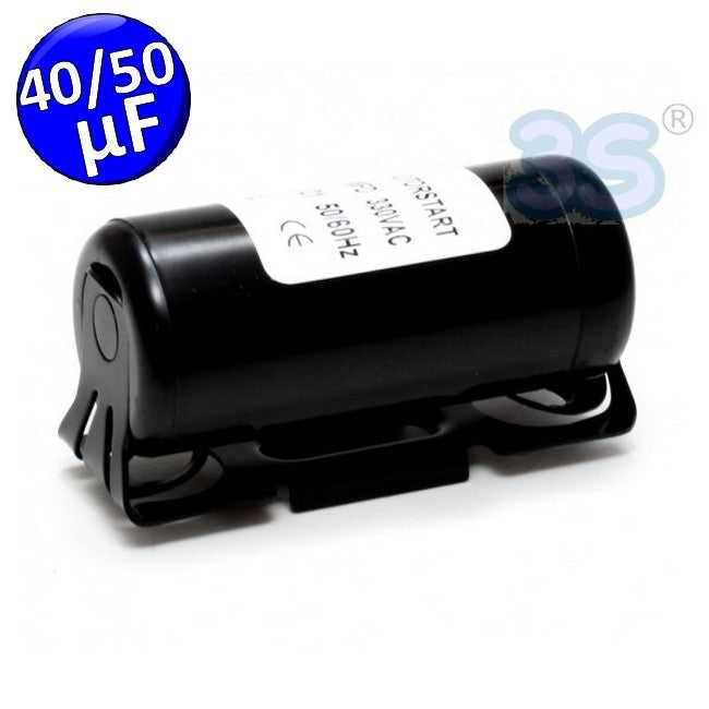 Condensateur de démarrage pour moteurs électriques 40 - 50 µF - 330 Vca - 50/60 Hz