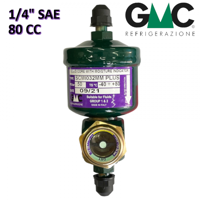 SCMI052MM - GMC DRYER FILTER 1/4'' x 1/4'' MOLECULAR SIEVE 80 cm³ WITH LIQUID AND MOISTURE INDICATOR