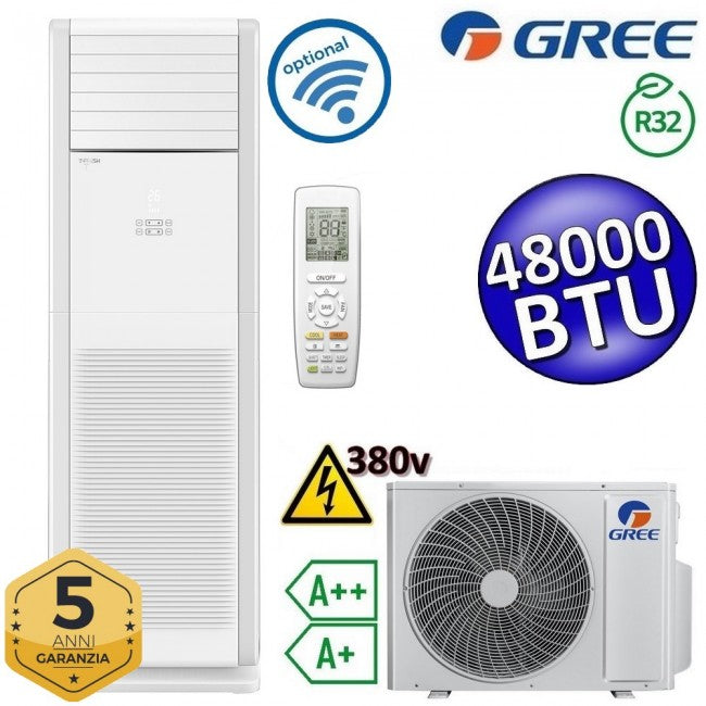 Climatiseur monobloc sur pied 48 000 BTU 380 V avec télécommande - GVH48ALXK-M6DNC7A/I + GVH48ALXK-M6DNC7A/O