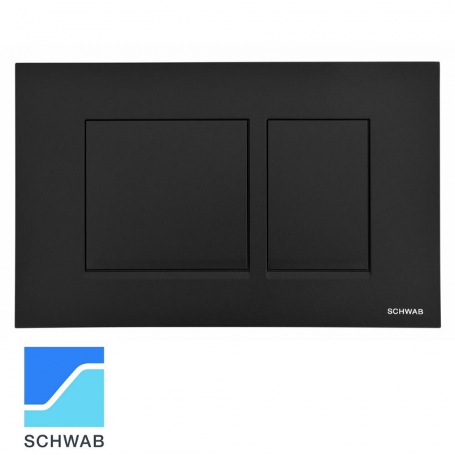 Plaque de commande à double bouton CERES DUO, noir mat, pour réservoir de toilette SCHWAB 299