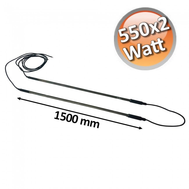 Résistance de dégivrage à double blindage 550 W x 2 x 1500 mm pour évaporateurs 220 V