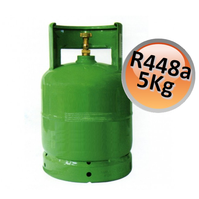 Bouteille de gaz R448A - 5 kg net - faible PRG, remplace le gaz R404a pour la réfrigération