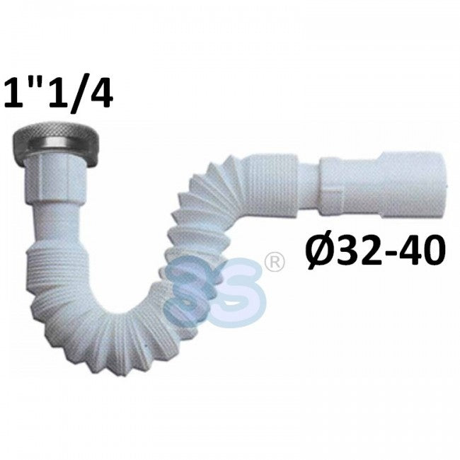 Siphon d'évacuation Siroflex flexible et extensible 650 mm 1''1/4 x Ø 32 - 40 mm