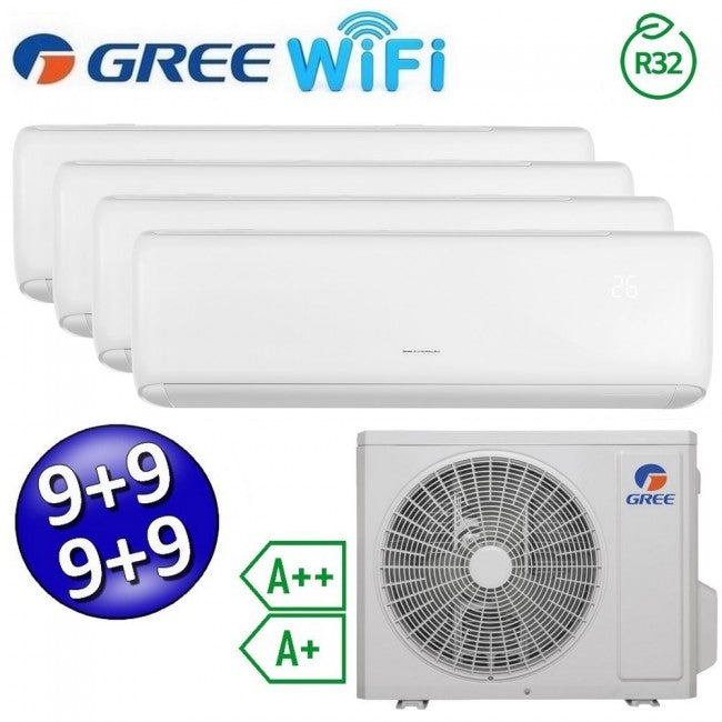 Climatisation ARI quad split splitter Wi-Fi 9+9+9+9 Btu - GREE R32 classe A++/A+