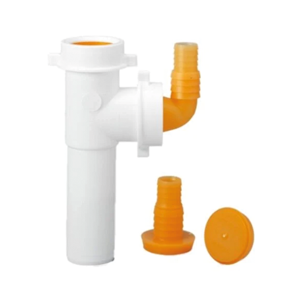 Raccord de siphon d'évier à 2 voies Ø 40 pour lave-vaisselle 120 mm