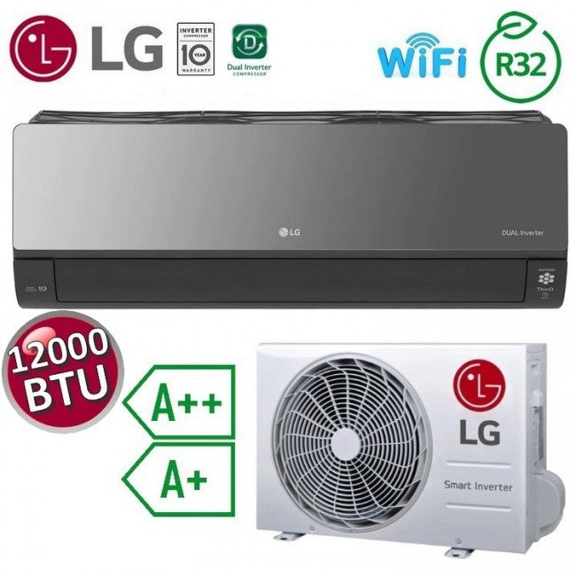 Climatiseur monosplit LG Artcool Mirror UVnano WiFi 12 000 BTU 3,5 kW A++ A+