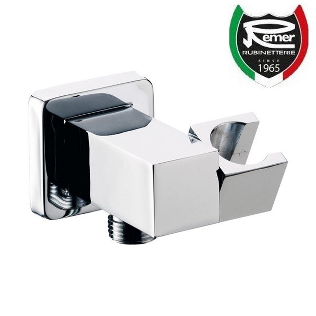 Robinet d'eau encastré carré avec support de douche et pommeau de douche pivotant