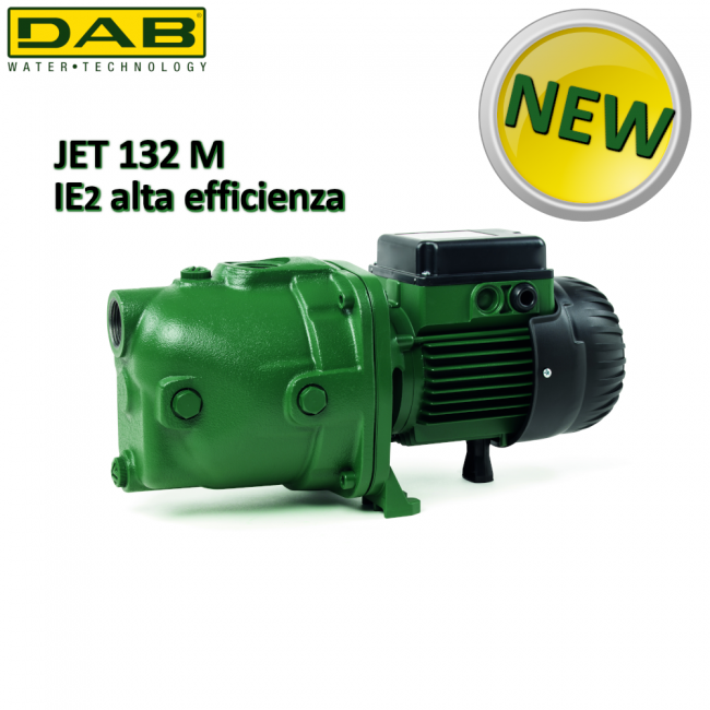 Pompe centrifuge électrique auto-amorçante haute efficacité DAB JET 132 M 230/50 IE2 - Raccordements 1''