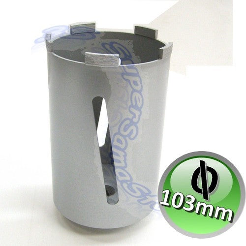 Fraise diamantée à couronne pour carottage Ø 103 mm - longueur 160 mm
