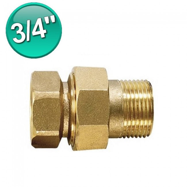 Raccord union droit M-F Ø 3/4'' - laiton jaune