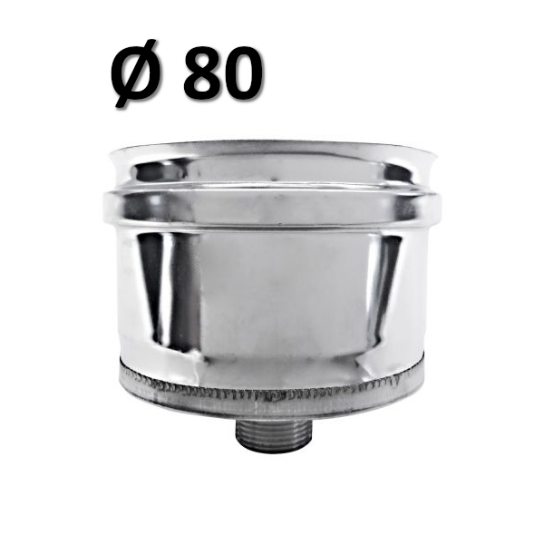 Chapeau de récupération des condensats de fumée Ø 80 mm - en acier inoxydable