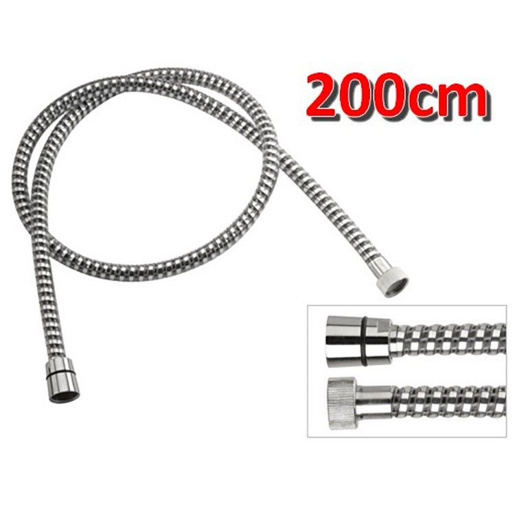 Tuyau de douche en acier inoxydable recouvert de plastique, 1/2'', 200 cm