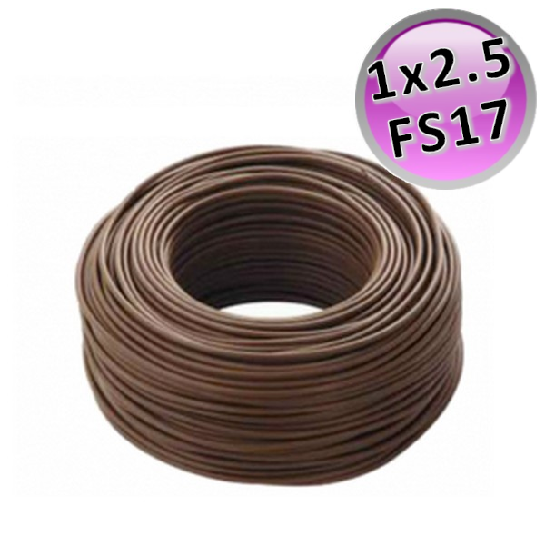 Câble électrique monoconducteur FS17 - 1 x 2,5 mm² - Marron - Rouleau de 100 m