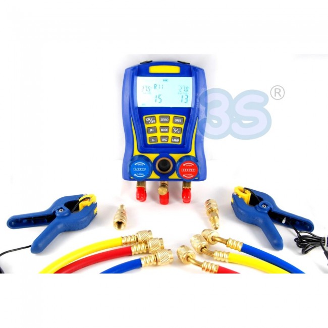 Manomètre numérique universel pour gaz réfrigérant WK-6889 avec pinces de température