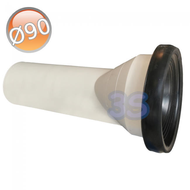 Manchon rigide excentrique Ø90 x 310 mm pour l'évacuation des toilettes