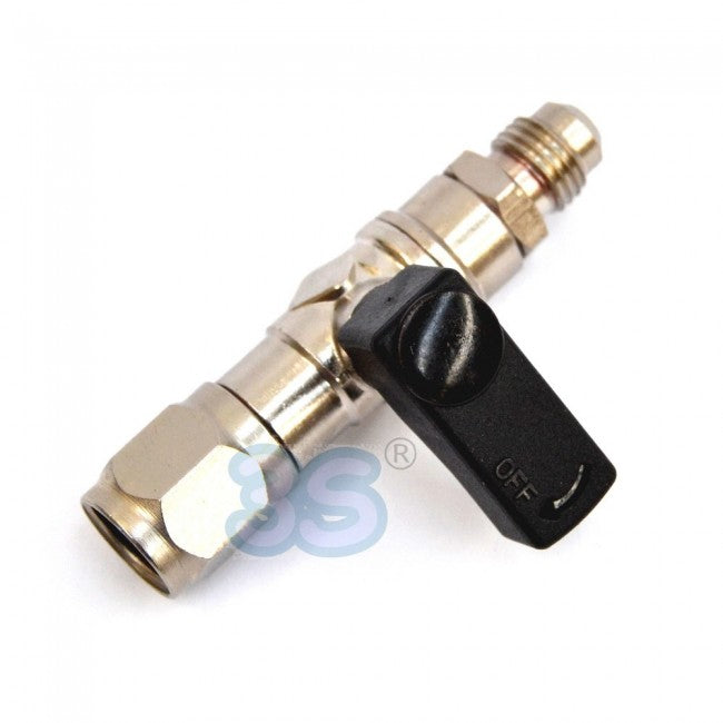 Robinet femelle fixe ACME 1/2'' à gauche x filetage mâle SAE 1/4'' - pour bouteilles de R32 et R290