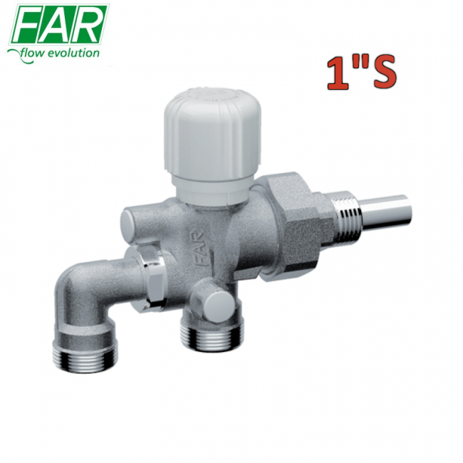 1425 - Vanne thermostatique monotube 1'' - entraxe variable - raccordement cuivre ou multicouche - FAR