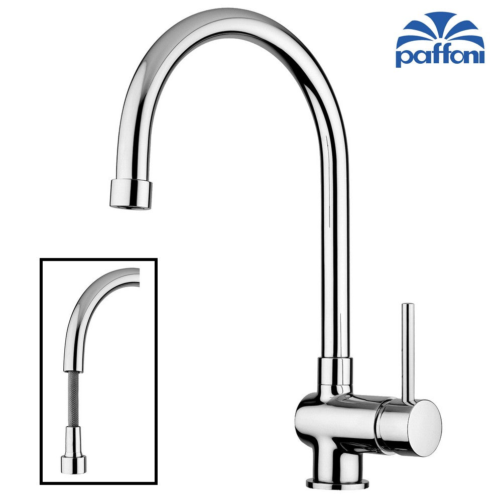 Kitchen sink mixer with pull-out spray SK185 CR STICK PAFFONI