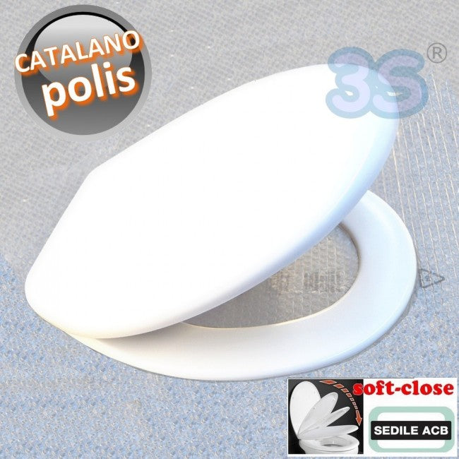 Abattant de toilettes thermodurcissable à fermeture amortie POLIS Catalano - ACB Ercos