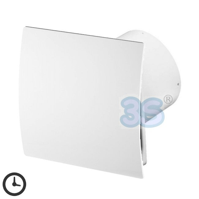 Ventilateur extracteur d'air domestique Ø 100 mm avec minuterie - façade blanche